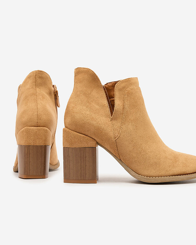 Жіночі черевики на шпильці Royalfashion Camel