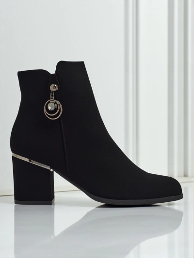 Damen Stiefeletten Matt mit Blockabsatz Vioi