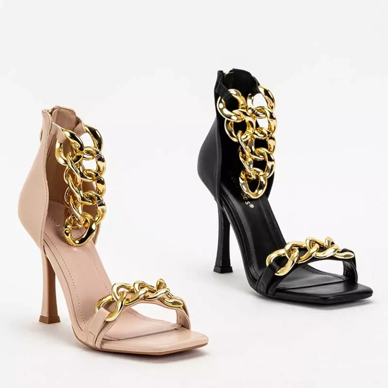 OUTLET Schwarze Sandalen auf hohem Absatz Tajla - Schuhe