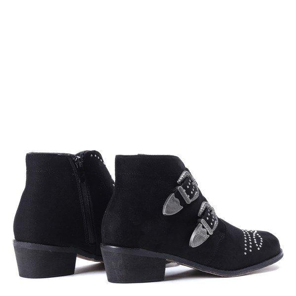 Schwarze hochhackige Stiefel mit Strass Amelie - Schuhe