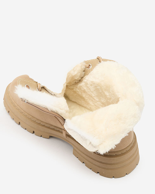 Royalfashion Світло-коричневі жіночі утеплені черевики-трапери Radoras