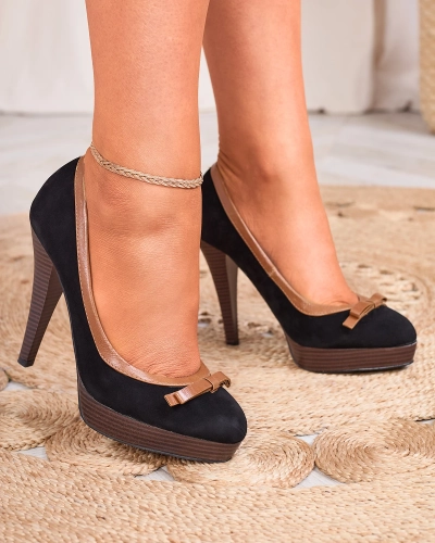 Schwarze Damenpumps mit hohem Stiletto Zistin- Footwear