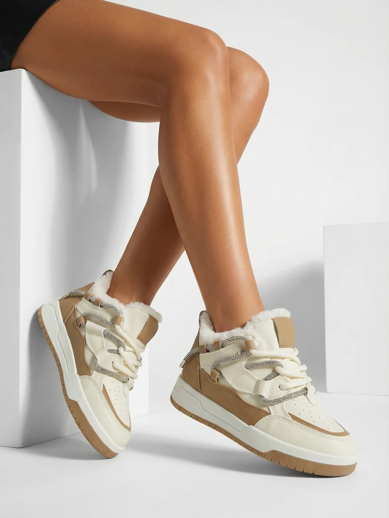 Sneakers Damen Aurora Beige Leder Bequem für den Alltag