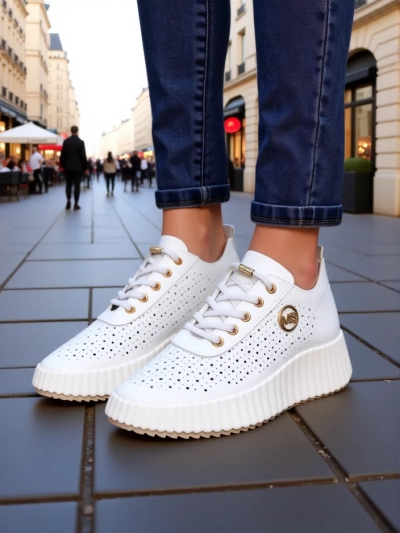 Royalfashion Damen Perforierte Sport Sneakers Jovenes