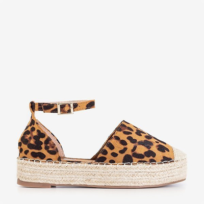 OUTLET Espadrilles auf Plateau mit Leo-Print Qitina - Schuhe