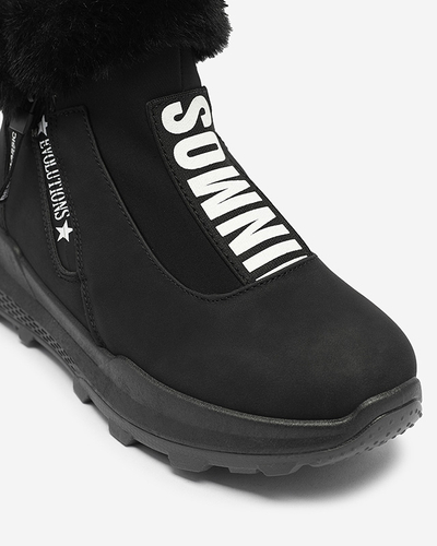 Valentina Schwarze Stiefeletten mit Fell