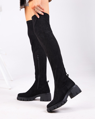 Schwarze Overknee-Stiefel für Damen Netirit - Schuhe