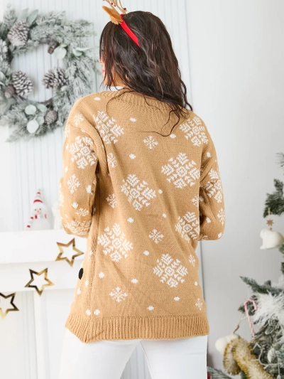 Royalfashion Damen Weihnachts-Pullover mit Weihnachtsmann