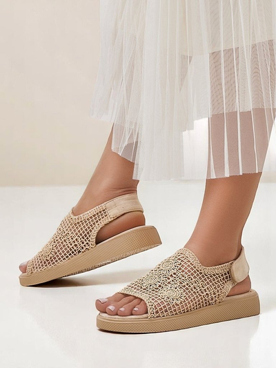 Royalfashion Damen-Sandalen mit Lochmuster und Levay-Obermaterial