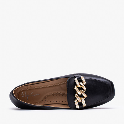 Schwarze Damen-Slipper mit Perlenverzierung Krelizo - Schuhe