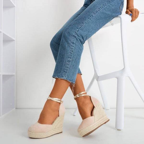 OUTLET Puder Espadrilles auf einem hohen Keil Sablac - Schuhe