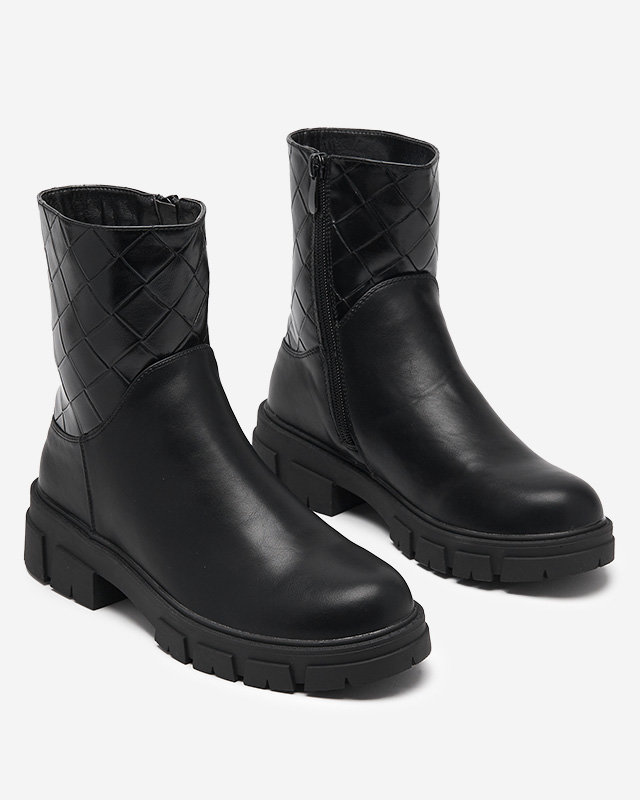 Schwarzer Damenstiefel mit Steppung Redis - Footwear