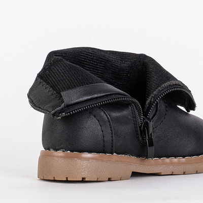 Schwarze Kinderstiefel mit Herzen von Hirri- Shoes