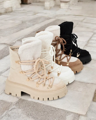 Royalfashion Lozin Damen-Schneestiefel zum Schnüren