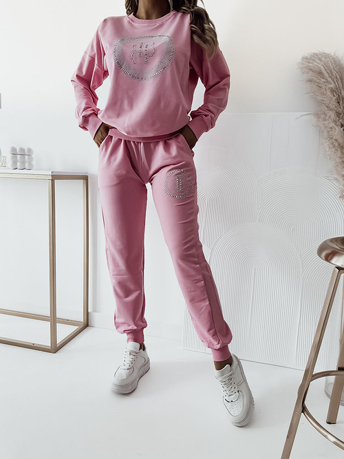 Рожевий жіночий світшот Royalfashion з цирконами