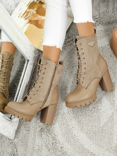 Damen Stiefeletten Öko-Wildleder mit Blockabsatz Event Bramble