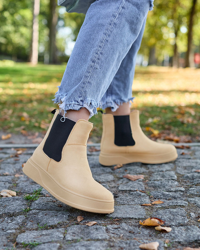 Royalfashion Beige Damenstiefel a'la Schneestiefel Uteris
