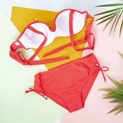 Damen-Badeanzug mit Korallenstreifen - Unterwäsche