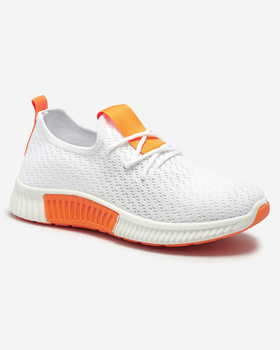 Weiße Damen-Sportschuhe mit orangefarbenen Einsätzen Kedeti - Footwear