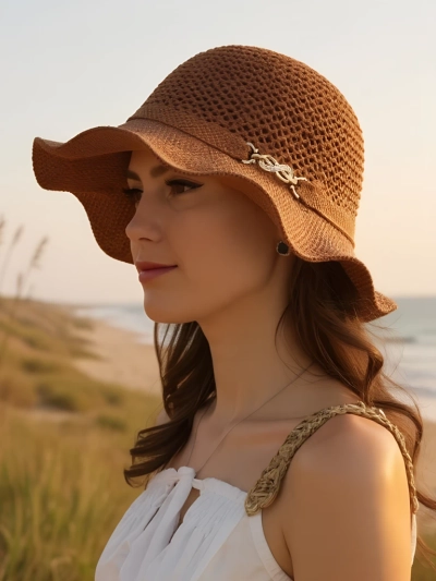 Royalfashion Damenhut mit wellenförmiger Krempe Wave Breeze