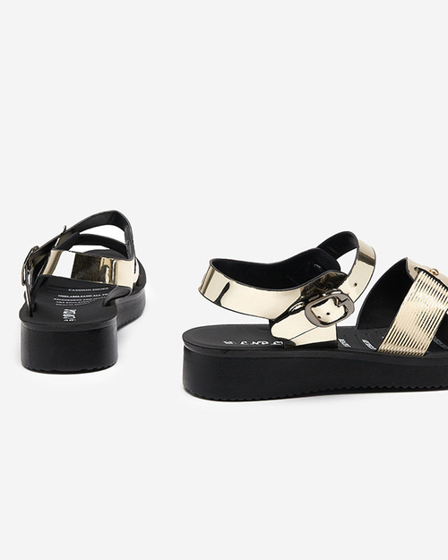 Золоті лаковані босоніжки Pulqo