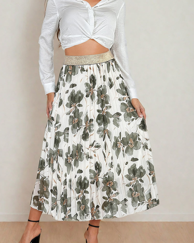 Royalfashion Damen Faltenrock mit Blumenmuster