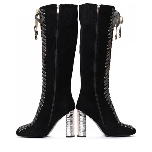 Чорні черевики з плетеними шнурками Kira - Взуття