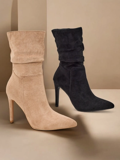 Royalfashion Damen High Heels Stiefeletten Ledio