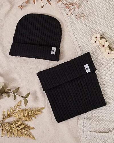 Royalfashion Universal Winter Set - Beaniemütze mit Schlauchschal