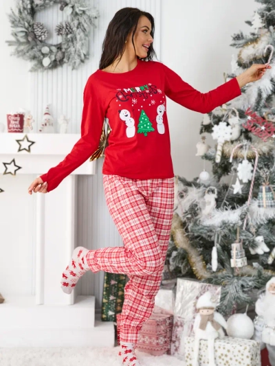 Royalfashion Weihnachts Baumwolle Damen Schlafanzug