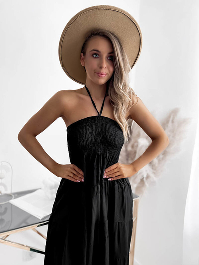 Жіноча сукня без бретелей чорного кольору PLUS SIZE - Одяг