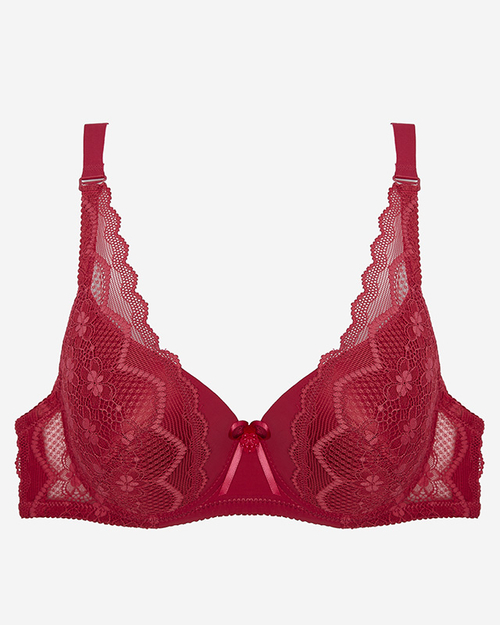 Бордовий жіночий бюстгальтер з мереживом - Lingerie
