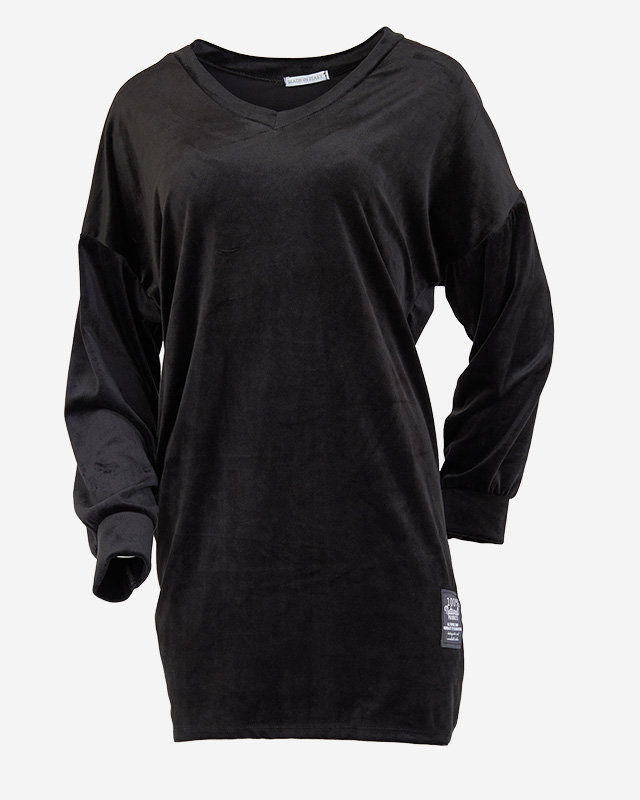 Lange Damentunika mit schwarzem Farbpatch - Bekleidung