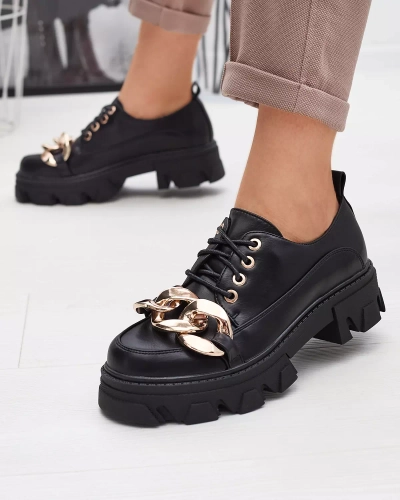 Schwarze flache Schuhe Eqoia - Schuhe