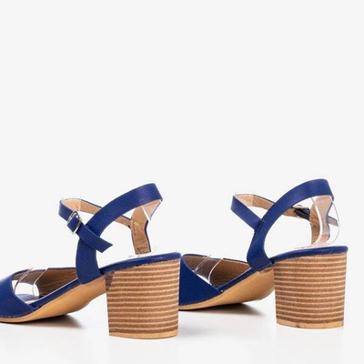 Dunkelblaue Sandalen am oberen Loaha-Pfosten - Schuhe 1