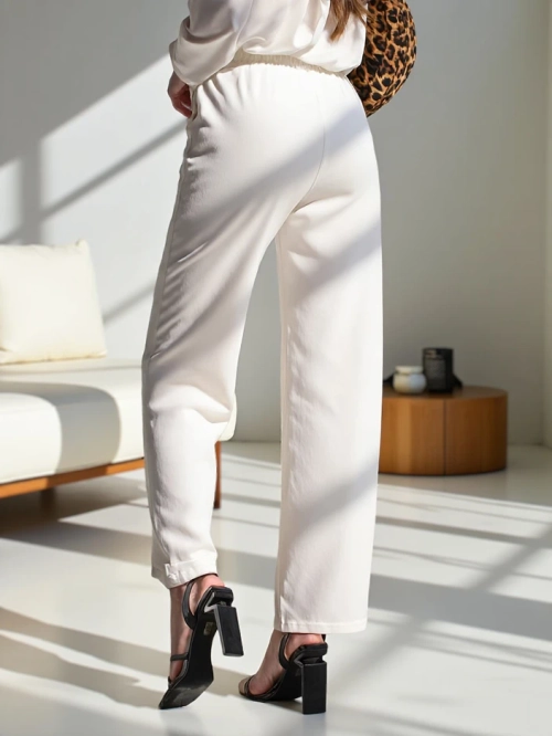 Royalfashion Широкі жіночі штани з декоративною пряжкою