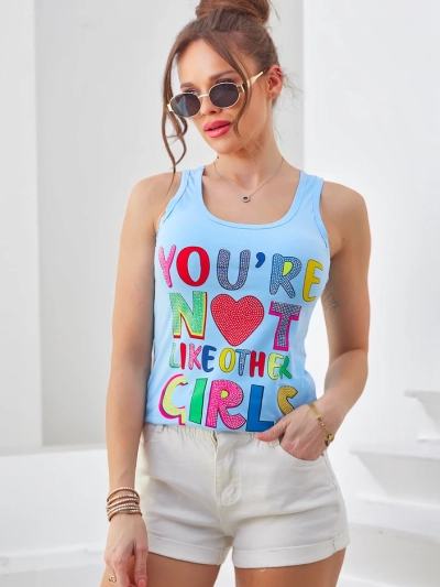 Royalfashion Damen Baumwoll-Tanktop mit Trägern und Prints