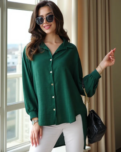 Royalfashion Lange Damen Oversized-Bluse