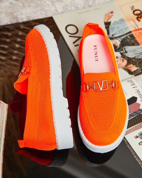 Royalfashion Жіночі тканинні мокасини із золотим декором Erticae