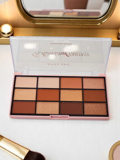 ANYLADY Palette mit 12 Lidschatten mit Glitzer- und Matt-Finish Golden Chocolate Fudge