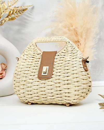 Royalfashion halbrunde Strohhandtasche