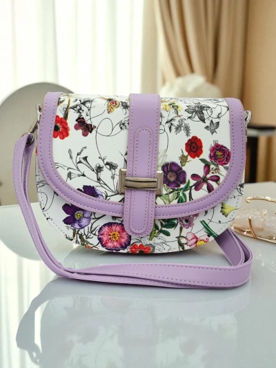 Royalfashion Kleine Damenhandtasche aus Öko-Leder mit Blumenmuster Ori Elle