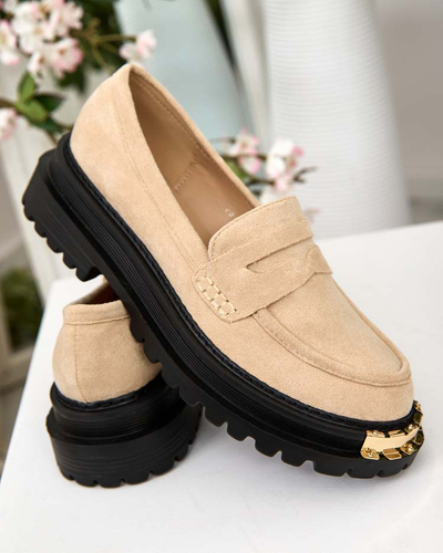 Mokassin Giulia Beige aus Öko-Leder