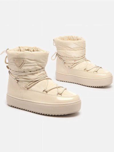 Royalfashion Damen-Schlupfstiefel a'la Schneestiefel in Beige Vevnose