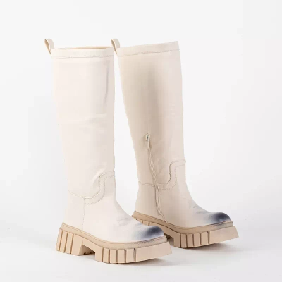 OUTLET Cremefarbene Astaroth-Stiefel für Damen - Schuhe