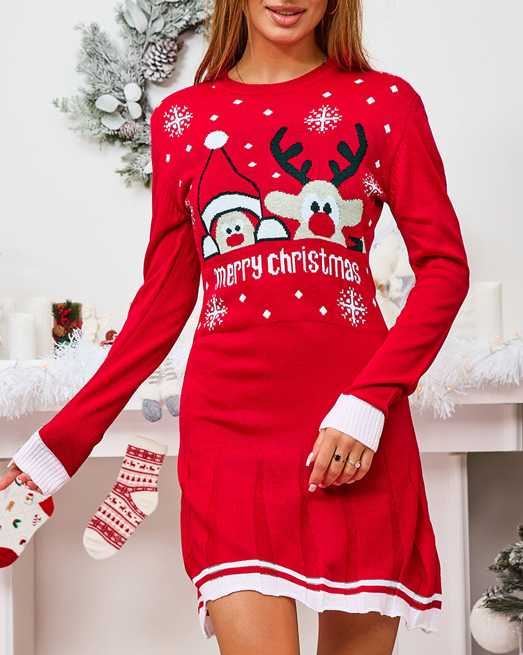 Royalfashion Christmas Sweater Damenkleid in Grau