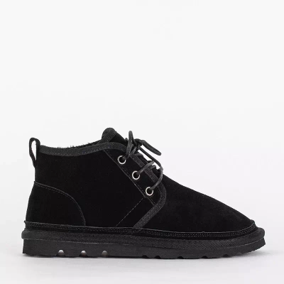 OUTLET Schwarze Kinder-Schnür-Schneestiefel Tibilis - Schuhe