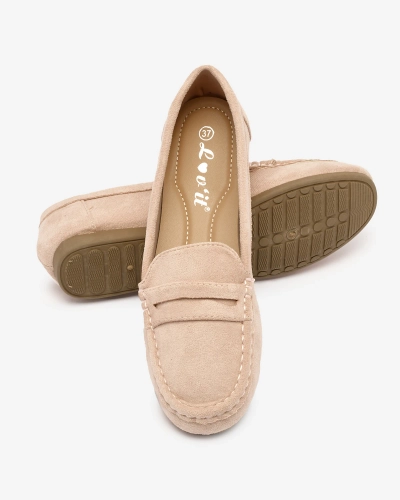 OUTLET Royalfashion Жіночі мокасини з екозамші бежевого кольору Ziffig