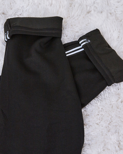 Royalfashion Schwarze Damen-Sweatpants mit Paspelierung