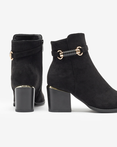 Royalfashion Black women's eco-suede insulated post Ankle Boots